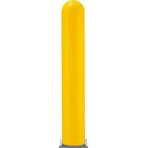Global Equipment Smooth Bollard Post Sleeve, 8" HDPE Dome Top, Yellow BOL8YL